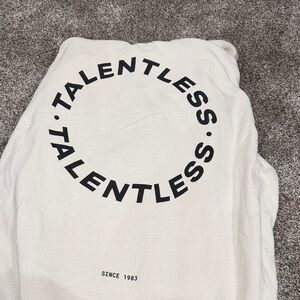 Talentless Cream Hoodie with Black Graphic